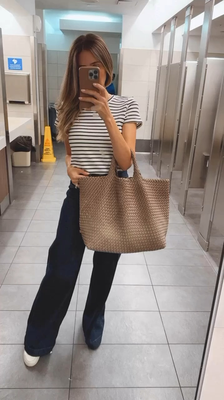 Cute and comfortable outfit! Perfect for traveling or for a casual look. Ultra stretchy jeans and cute top. Everything runs tts. The tote is in the shade bronzed.
My stats - 
Clothes: Size Small/2 - Jeans 27
Footwear: Size 9 
Height: 5'9" tall
Weight: 127 lbs

#LTKTravel #LTKStyleTip #LTKOver40