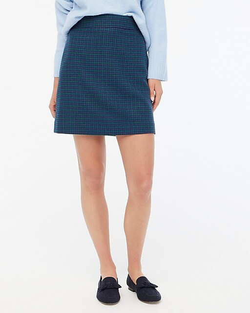 Plaid wool-blend A-line mini skirt | J.Crew Factory