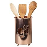 Creative Home Deluxe Plated Metal Cooking Utensil Holder Flatware Tool Crock Kitchen Countertop Orga | Amazon (US)