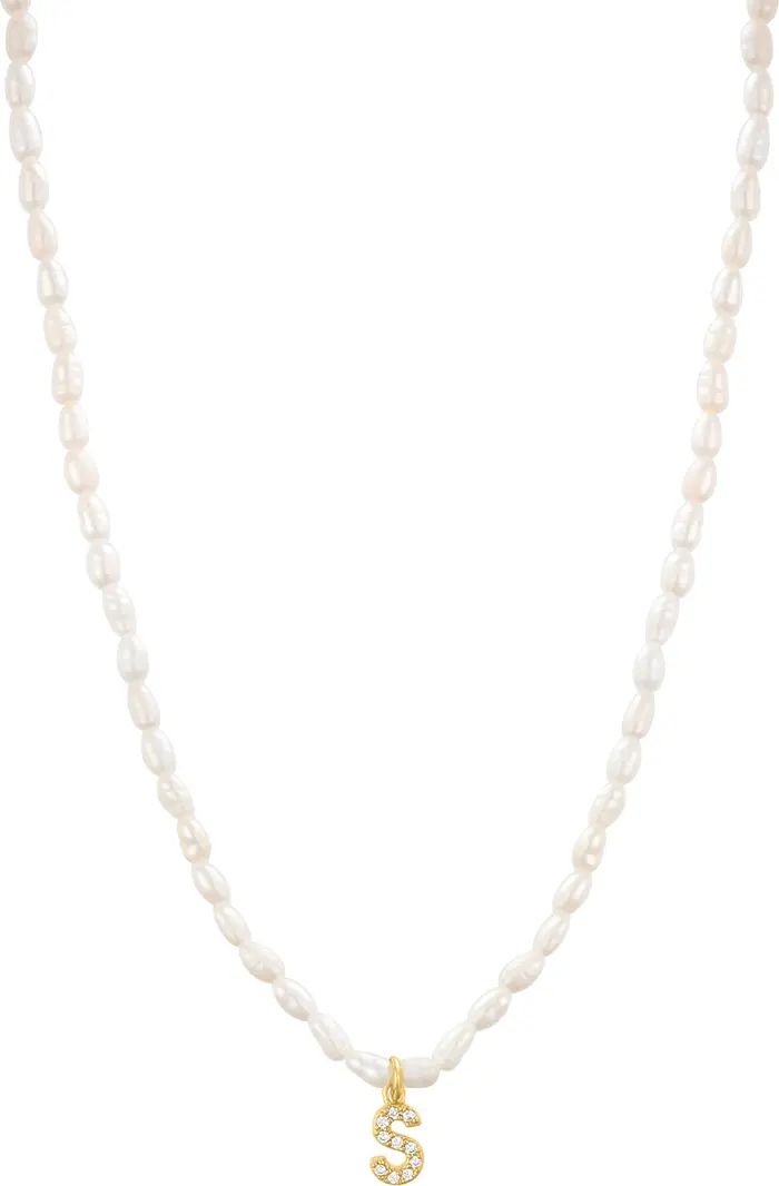 st. Moran Initial Freshwater Pearl Beaded Necklace | Nordstrom | Nordstrom