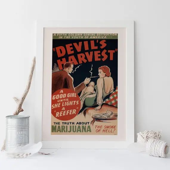 MARIJUANA POSTER  Devil's Harvest Vintage Movie Poster  | Etsy | Etsy (US)