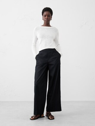 Hayden Wide-Leg Linen-Blend Pull-On Pant | Banana Republic Factory
