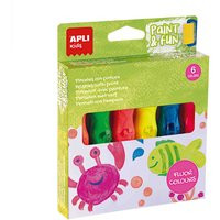 Apli cajita con 6 pinceles con pintura de témpera en colores fluor para niños a partir de 3 años de Apli Kids | Miravia ES