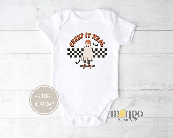 Creep It Real Onesie®  Retro Halloween Bodysuit  Ghost - Etsy | Etsy (US)