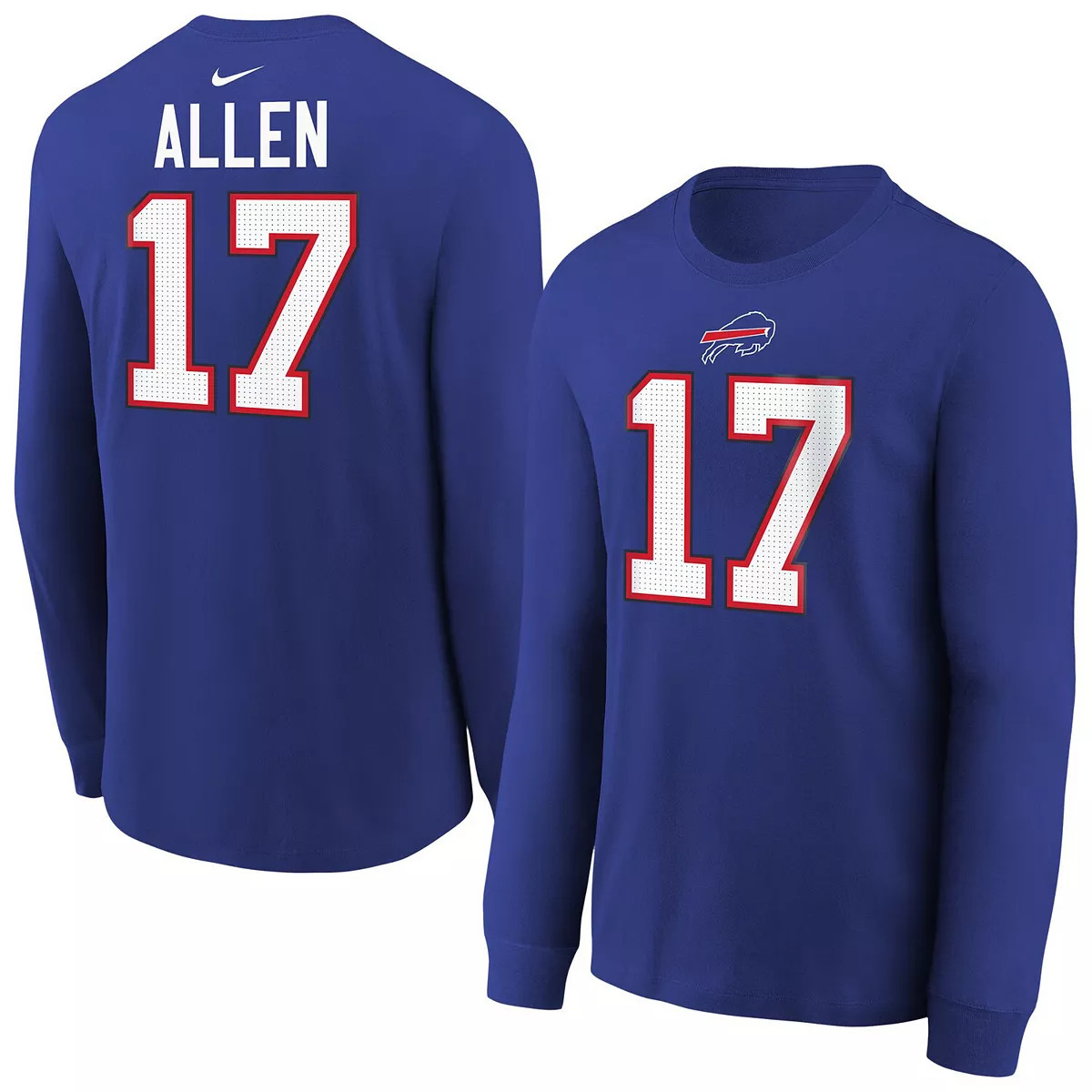 Youth Nike Josh Allen Royal Buffalo Bills Player Name & Number Long Sleeve T-Shirt | Kohl's