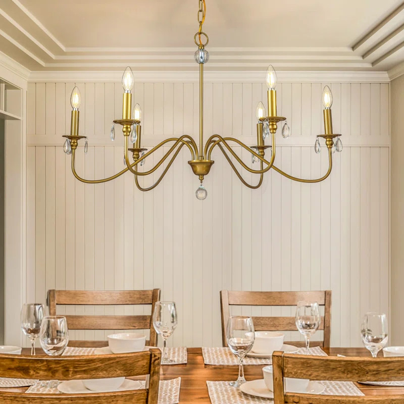 Beth 6-Lights Candle Style Classic Chandelier with Crystal Accents | Wayfair Professional