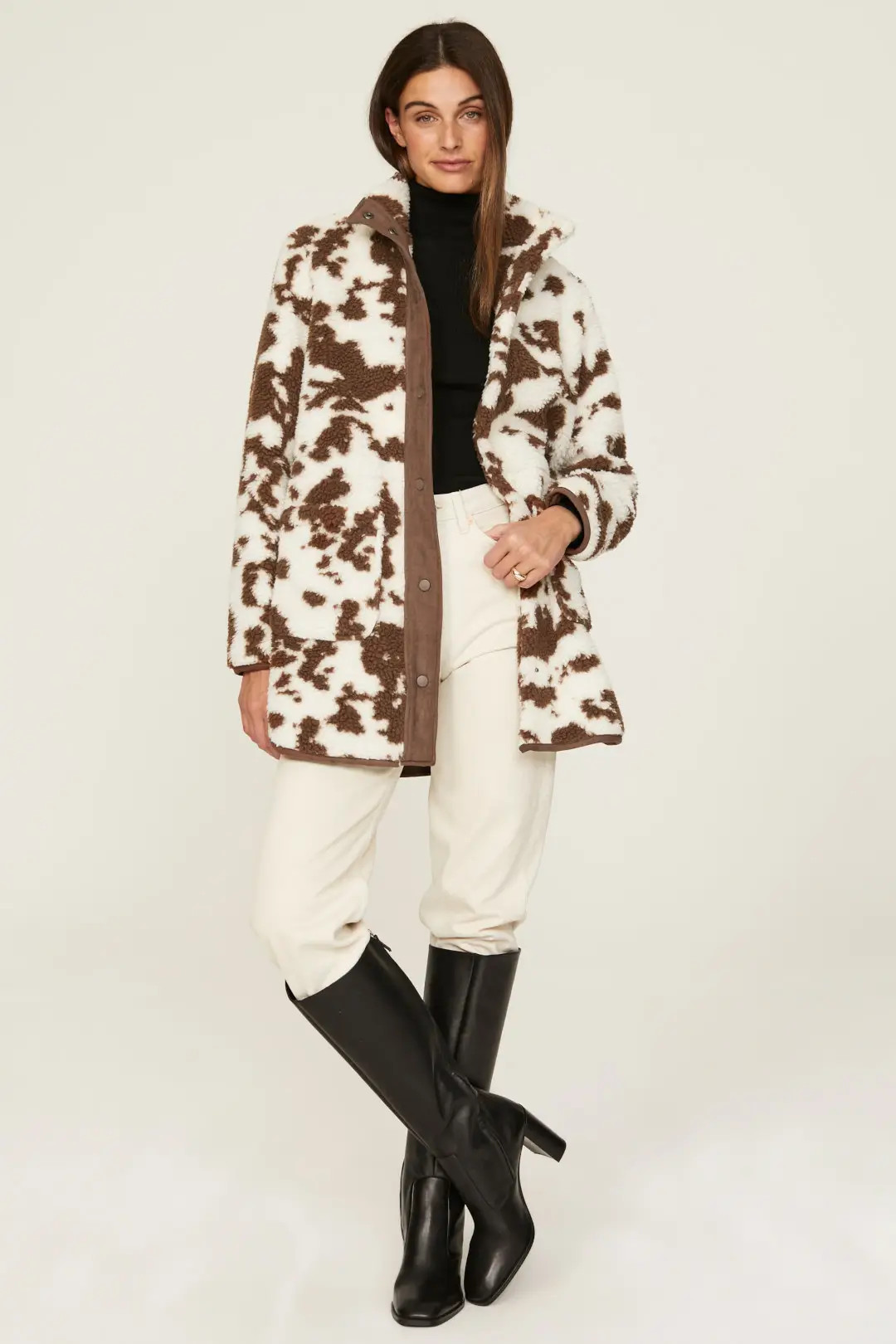 Shearling Cow Print Coat | Rent the Runway