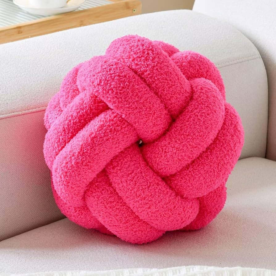 VBGYA Knot Pillows Ball, 8 Inch Hot Pink Decorative Throw Pillows, Small Soft Round Plush Knotted... | Amazon (US)