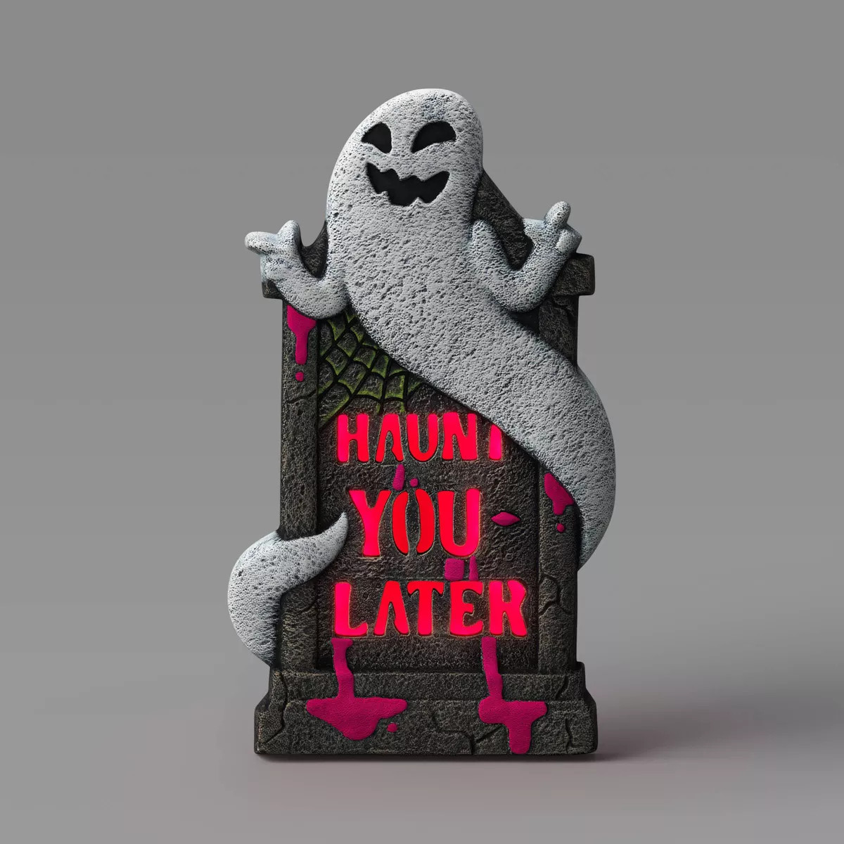35" Lit 'Haunt You Later' Foam Tombstone Outdoor Halloween Decorative Prop  - Hyde & EEK! Boutiqu... | Target