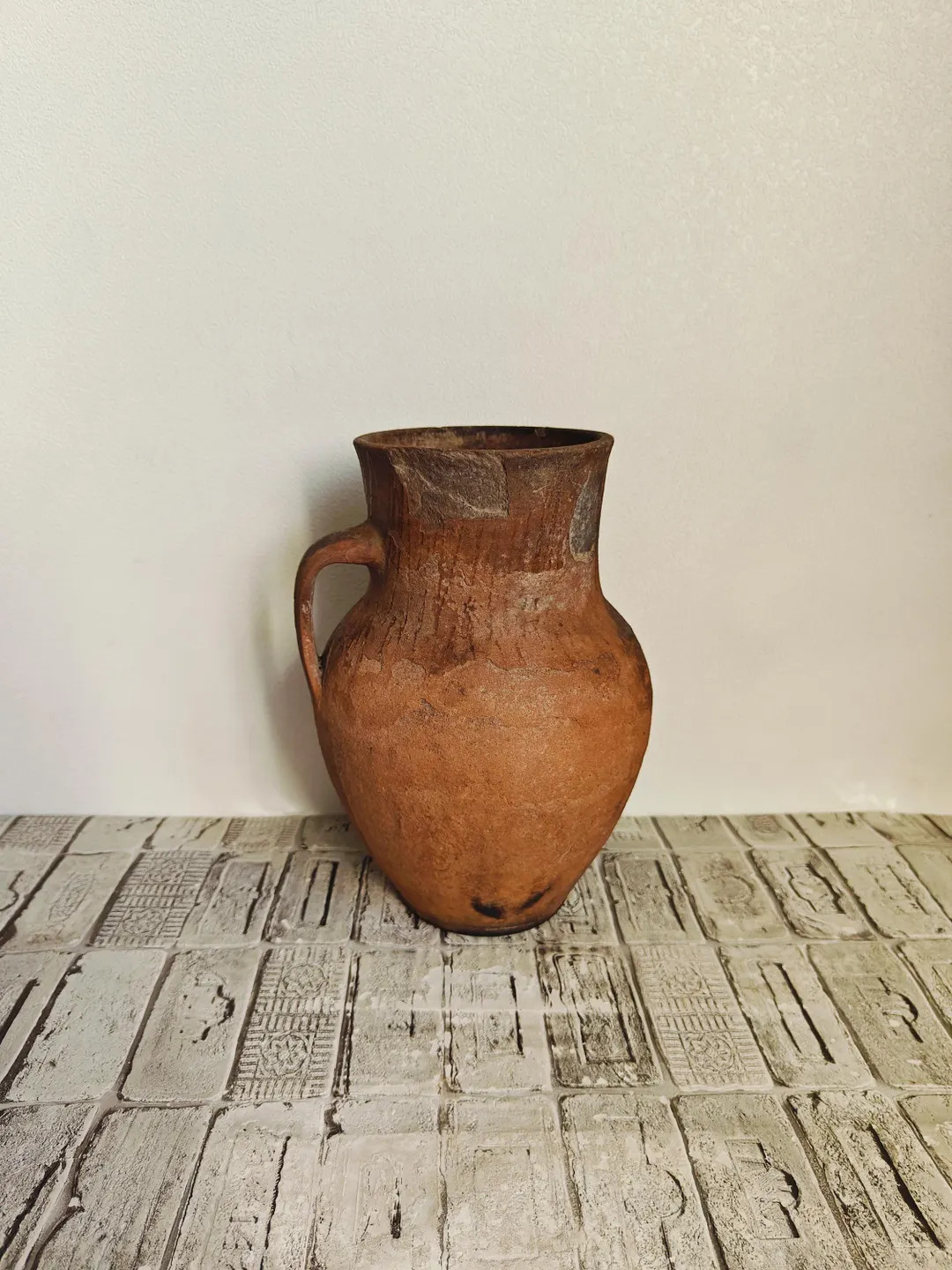 Vintage Clay Vase, Old Clay Pot, Wabi Sabi Vessel, Rustic Vase, Primitive Pot, Old Terracotta Vas... | Etsy (US)