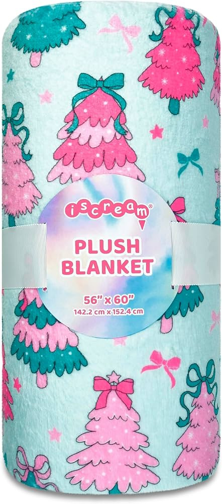 iscream Holiday Brights Silky Soft Plush 56" x 60" Premium Fleece Print Throw Blanket - Fancy Tre... | Amazon (US)