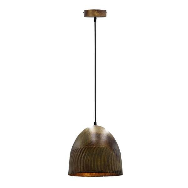 Carbon Loft Enstad 12-inch Patina Brass Bowl 1-light Pendant | Bed Bath & Beyond