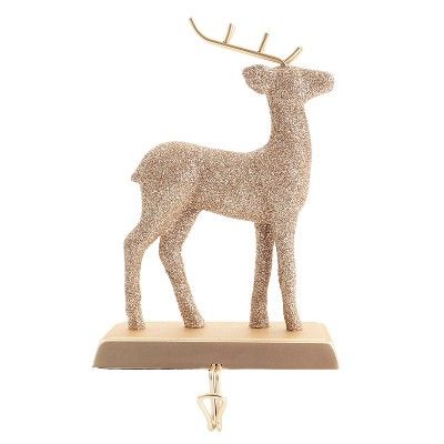 Metal Deer Christmas Stocking Holder Champagne Glitter - Wondershop™ | Target