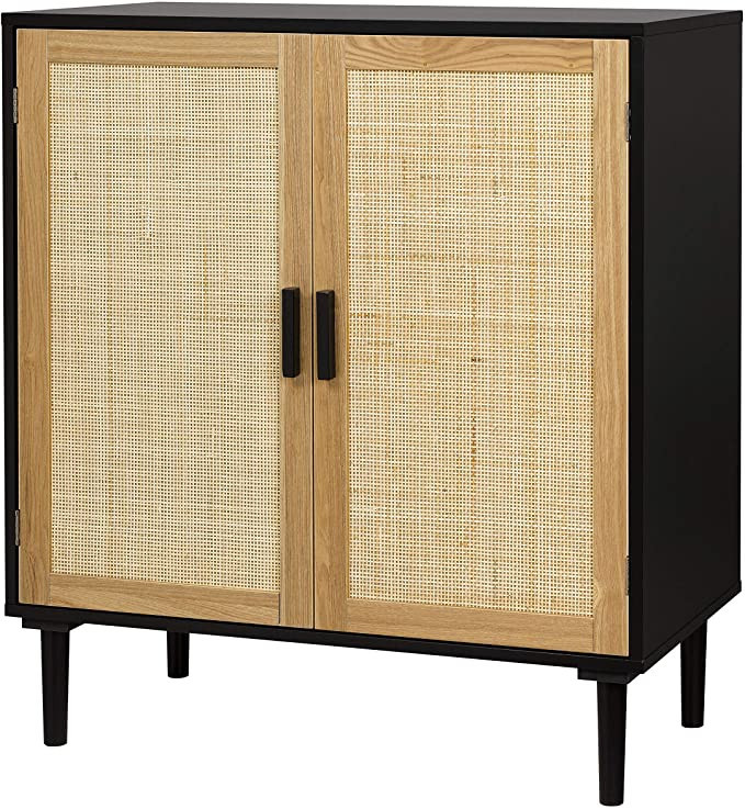 Finnhomy Sideboard Buffet Cabinet, Kitchen Storage Cabinet with Rattan Decorated Doors, Liquor Ca... | Amazon (US)
