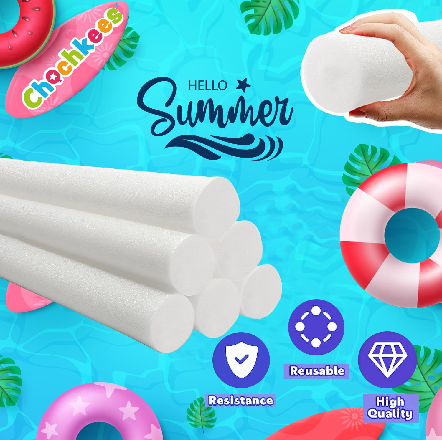 Floating Pool Noodles Foam Tube, Thick Noodles for Floating in The Swimming Pool, Assorted Colors... | Amazon (US)