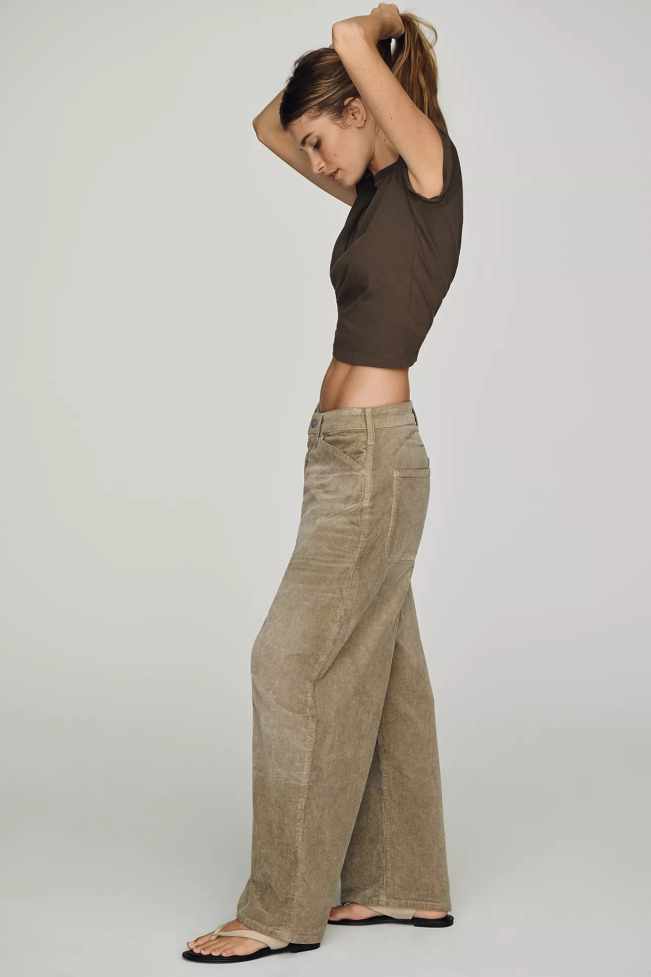 Pilcro Kayden Corduroy High-Rise Barrel-Leg Jeans | Anthropologie (US)