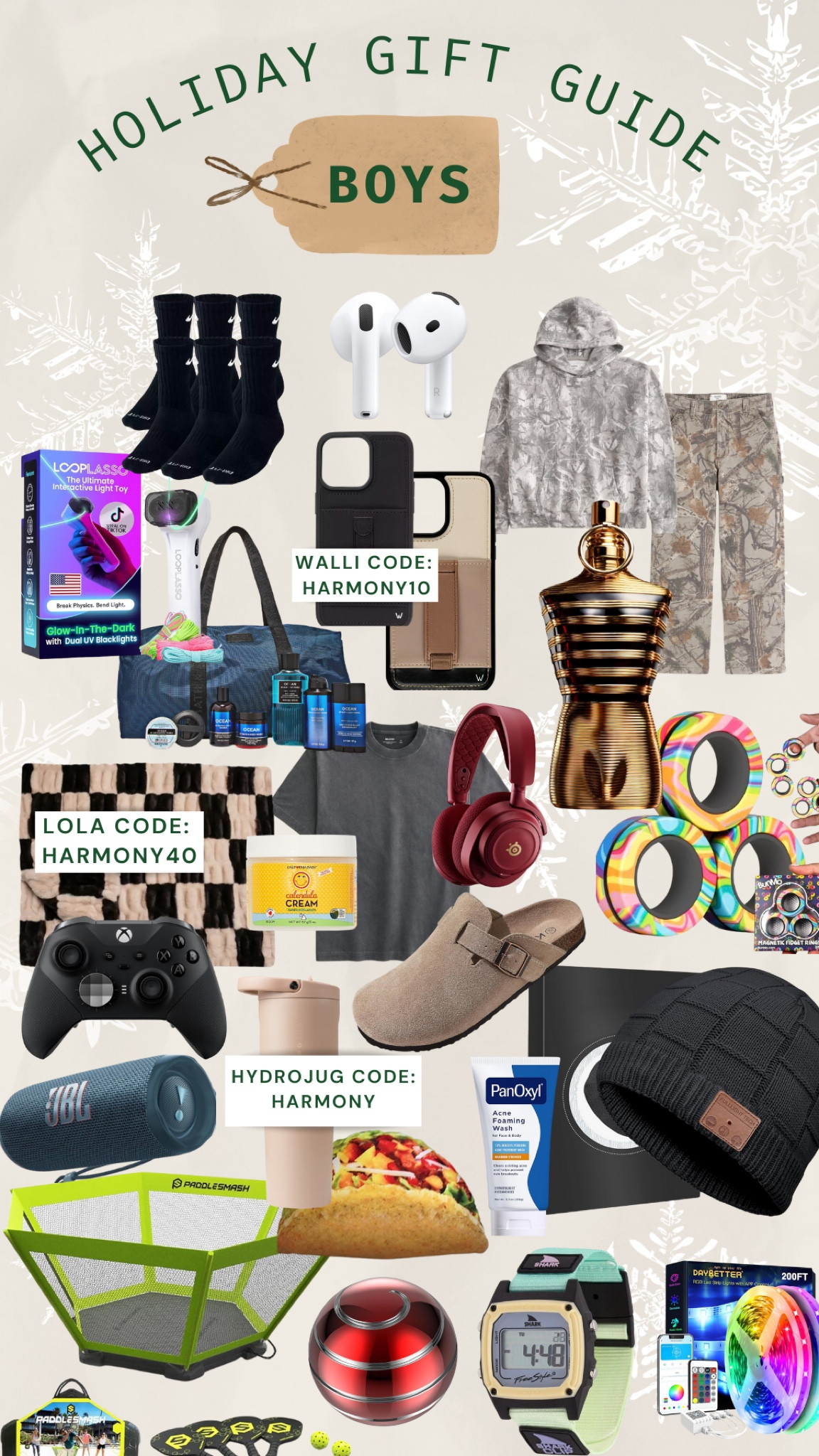 The holidays are here! 🎄 I wanted to help you with your shopping! I asked my kids and many others what is most popular right now. Happy shopping! ✨ 

Lola code: harmony40
Walli code: harmony10
Hydrojug code: harmony

#LTKSeasonal #LTKHoliday #LTKGiftGuide