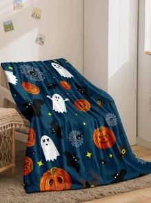 Halloween Ghost & Pumpkin Pattern Blanket
   SKU: sh2207112241605905      
          (11 Reviews)... | SHEIN