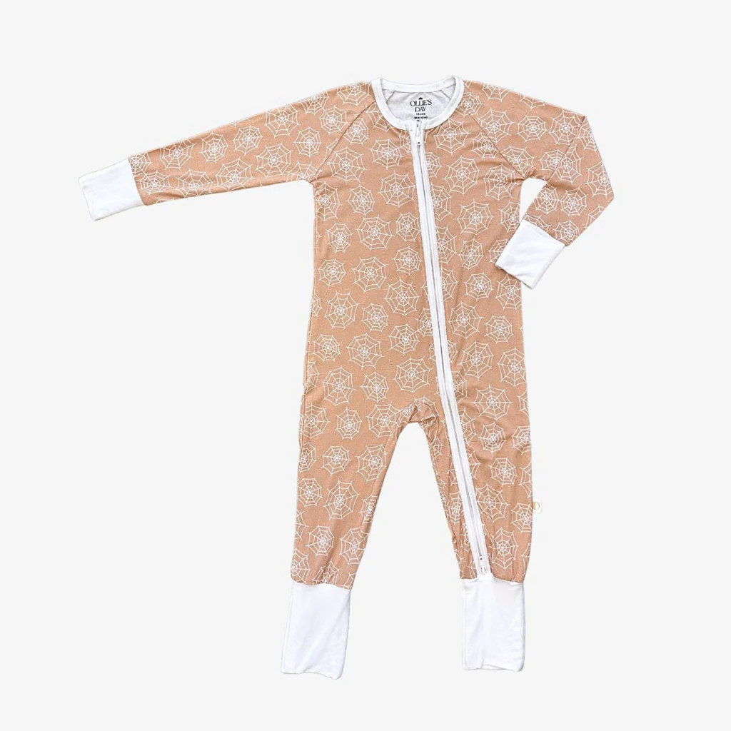 Zippered Romper in Spiderwebs | Ollie's Day