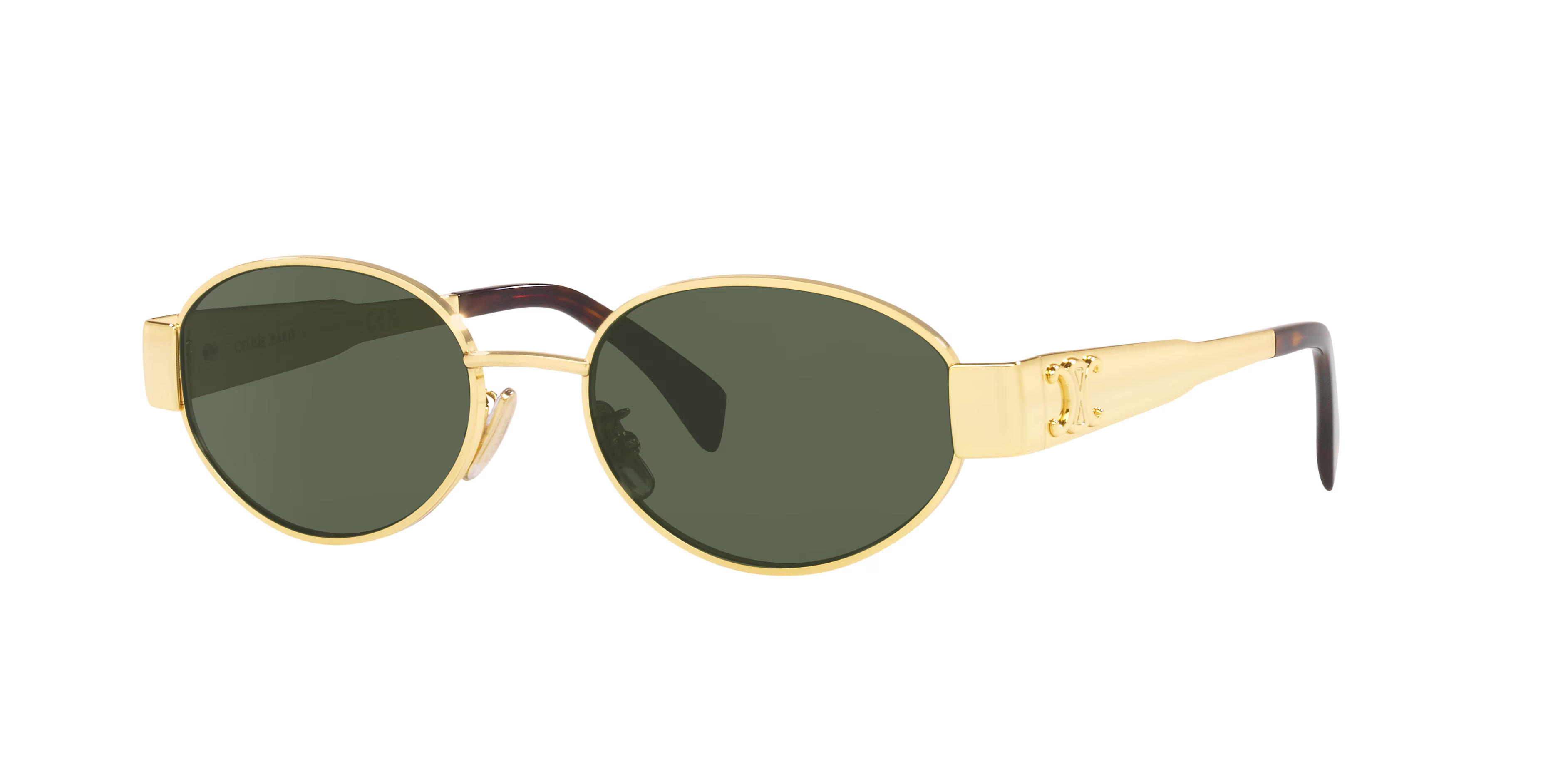 Celine Frau Sunglass CL40235U - Rahmenfarbe: Glänzendes Gold, Linsenfarbe: Grün | Sunglass Hut EU