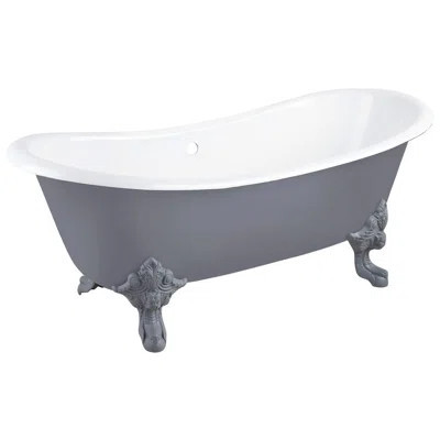72" Lena Cast Iron Clawfoot Soaking Tub | Wayfair North America