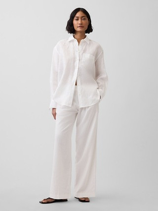 365 Low Rise Linen-Blend Trousers | Gap (CA)