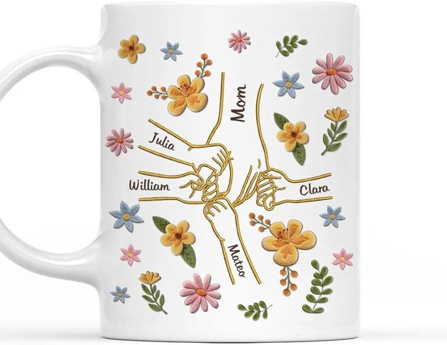 Personalized 3D Effect Mom Mug, Holding Hand Mother's Day Coffee Cups with Kids Name, Anniversary... | Amazon (US)
