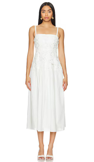 SIMKHAI Veronica Midi Dress in White. - size 6 | Revolve Clothing (Global)
