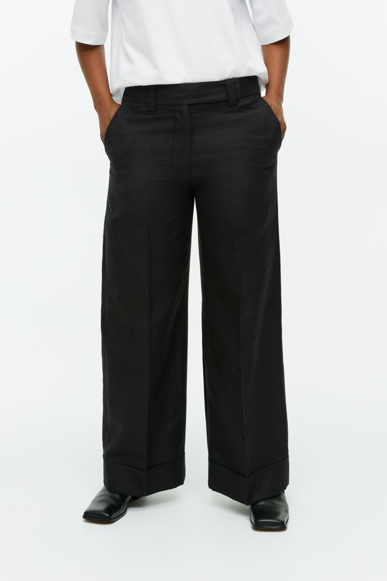 Turn Up Cotton-Hemp Trousers | H&M (UK, MY, IN, SG, PH, TW, HK)