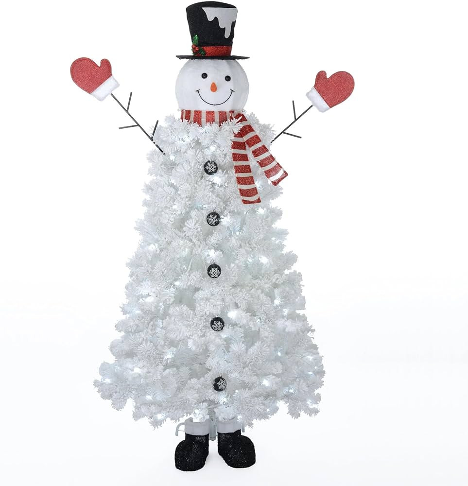 6.5ft Pre-lit Christmas Tree Snowman Artificial Christmas Tree for Holiday PVC Festival Celebrati... | Amazon (US)