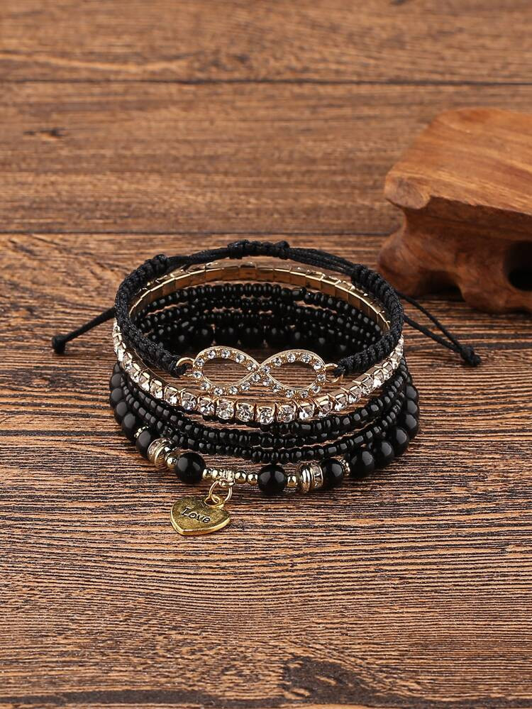 6pcs Rhinestone Decor Bracelet | SHEIN
