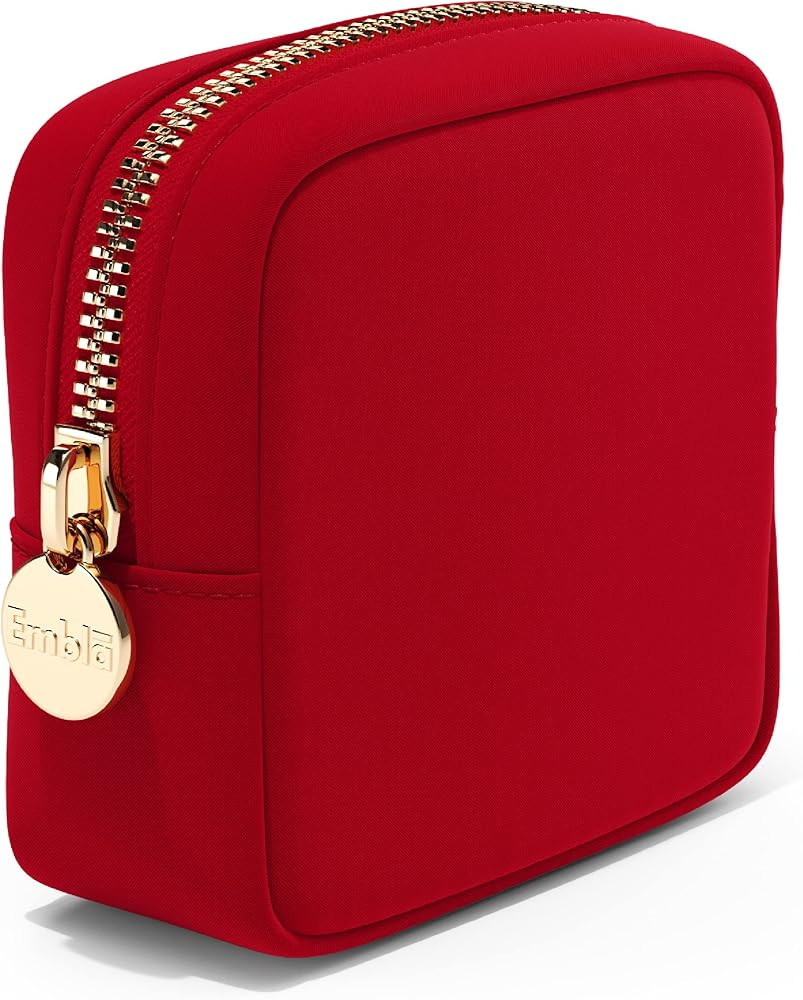 Embla Makeup Bag Travel Cosmetics Pouch and Toiletry Bag, Nylon Zipper Pouch Purse, Cute Make Up ... | Amazon (US)