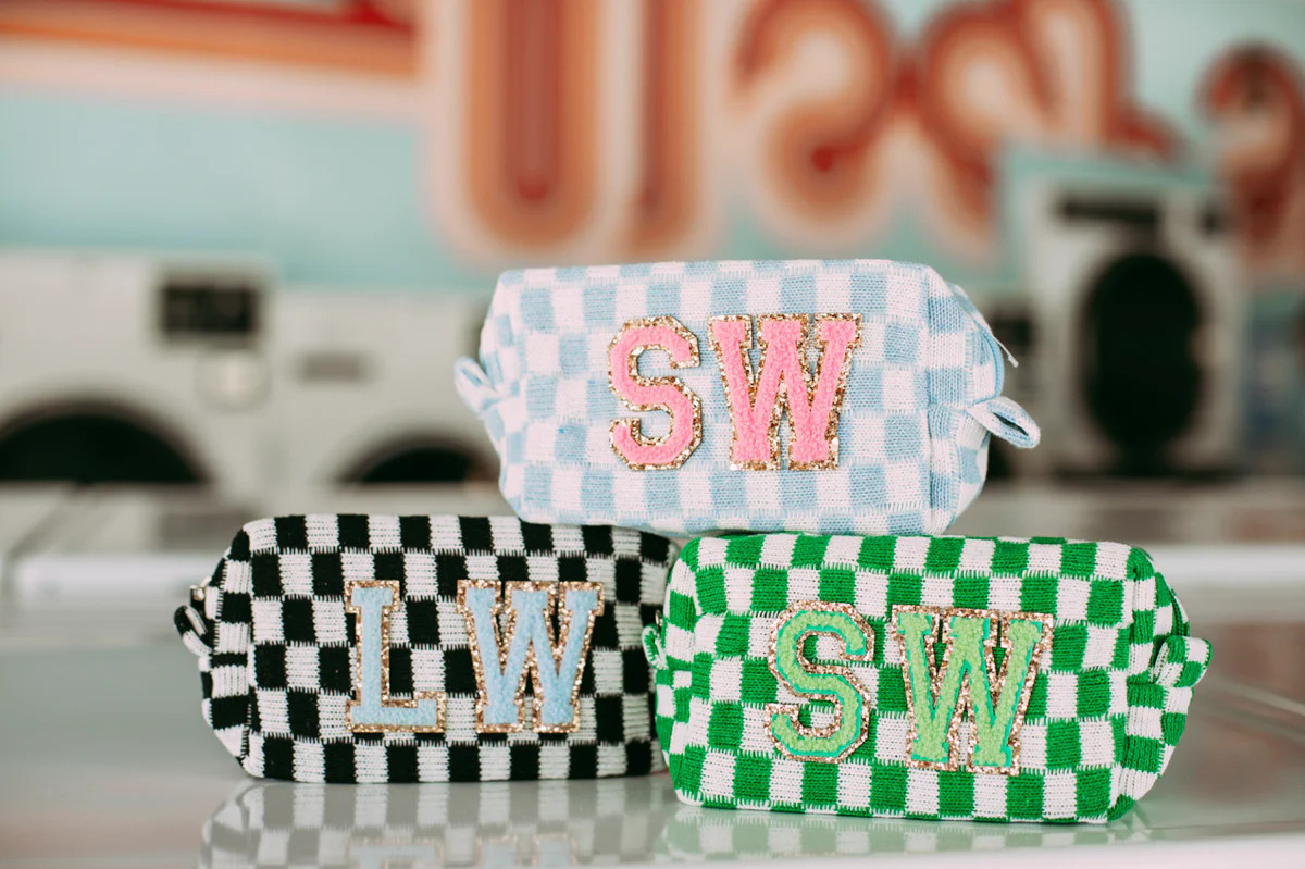 Checkered Mini Makeup Bag | KenzKustomz