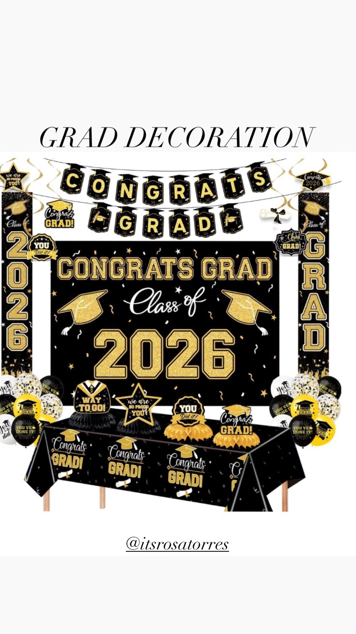 Grad decorations all in one so cute + making easy to decoration!

#graduation #grad #student #congrats #school #studies #classof2026
#graduationdecoration #grad2026 #youdidit #wearesoproudofyou
#LTKgrads 

#LTKSeasonal #LTKdayinmylife #LTKKids