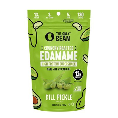 The Only Bean Crunchy Roasted Edamame Bean Snack High Protein Dill Pickle - 4oz | Target