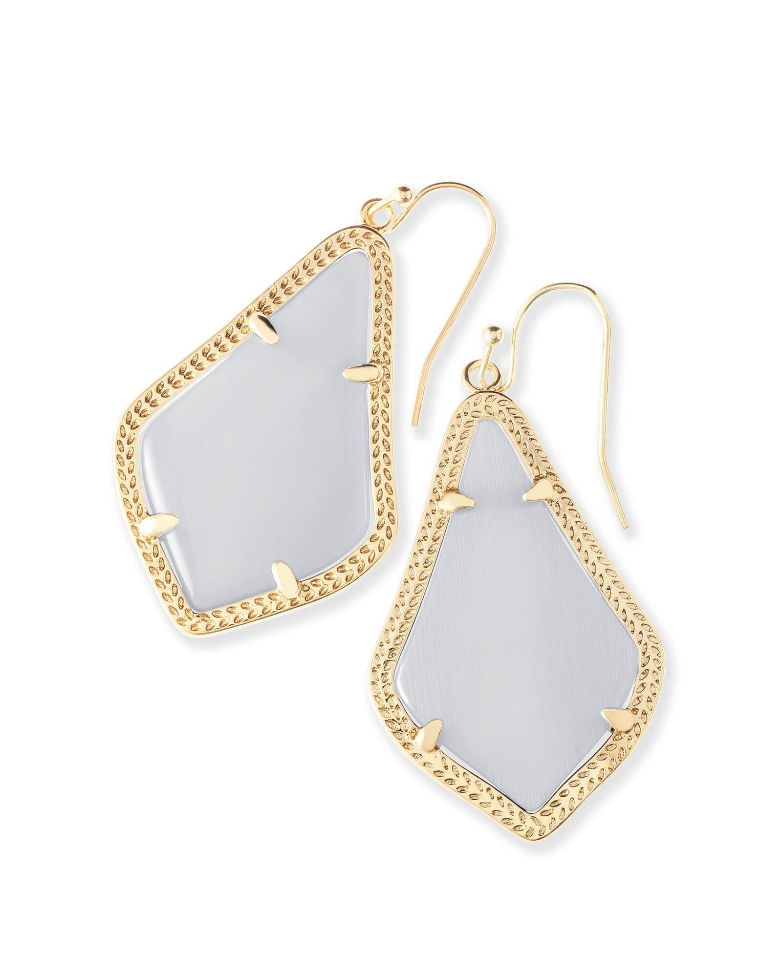 Alex Gold Drop Earrings in Slate Cats Eye | Kendra Scott