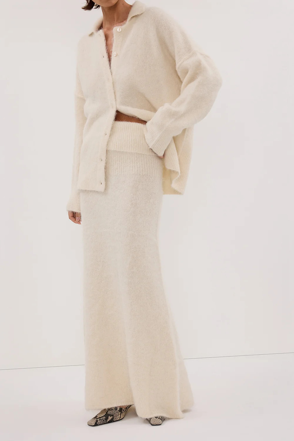 SALMA IVORY MAXI SKIRT | DISSH