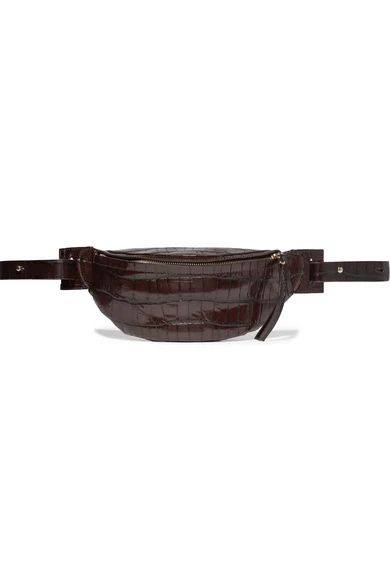 Nanushka - Lubo Croc-effect Leather Belt Bag - Dark brown | NET-A-PORTER (UK & EU)