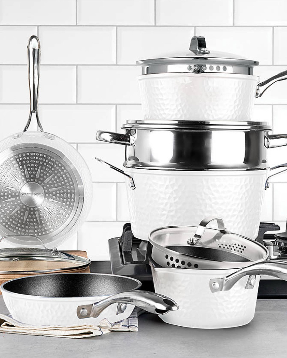 Charleston Cookware Set 

This beautiful 10 piece cookware set includes all the must have for your kitchen!  It comes in two colors - white and navy, is dishwasher safe with a glossy finish.  

Cookware set, pots, pans, lids, saucepan, Belk Exclusive

#LTKHome #LTKSaleAlert