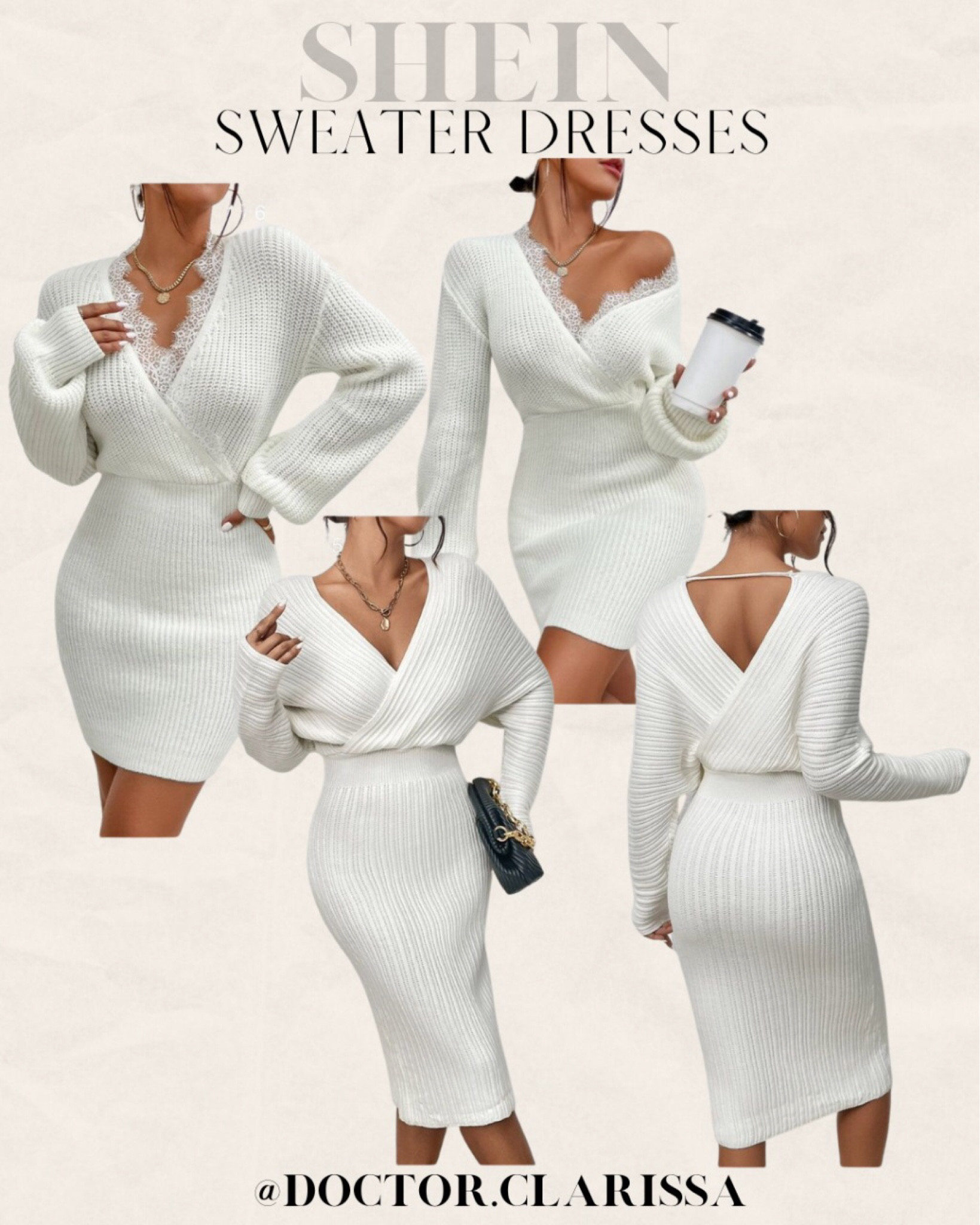 Shein sweater dresses under $30
Holiday party dresses 
Business workwear 
Neutral color outfits 

#LTKunder50 #LTKHoliday #LTKworkwear