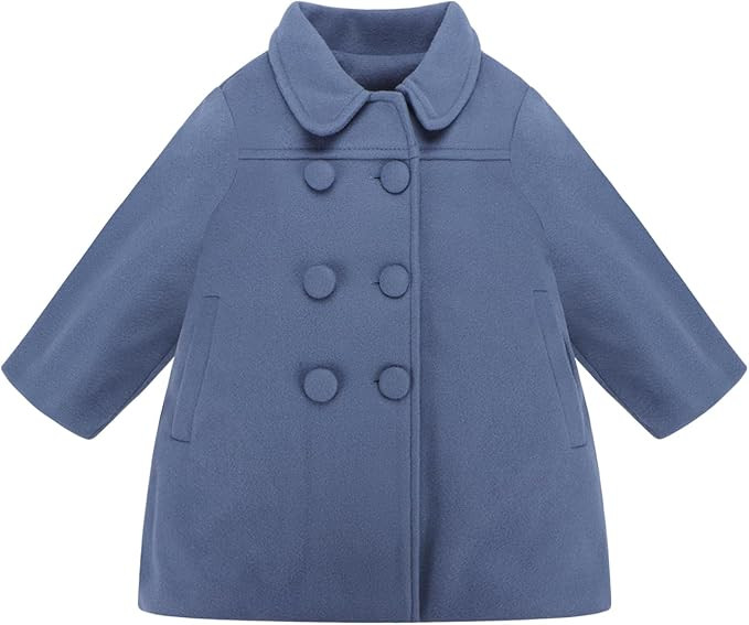 Baby Girls Dress Coat Kids Winter Jackets Button Peacoat Toddler Clothes Outwear | Amazon (US)