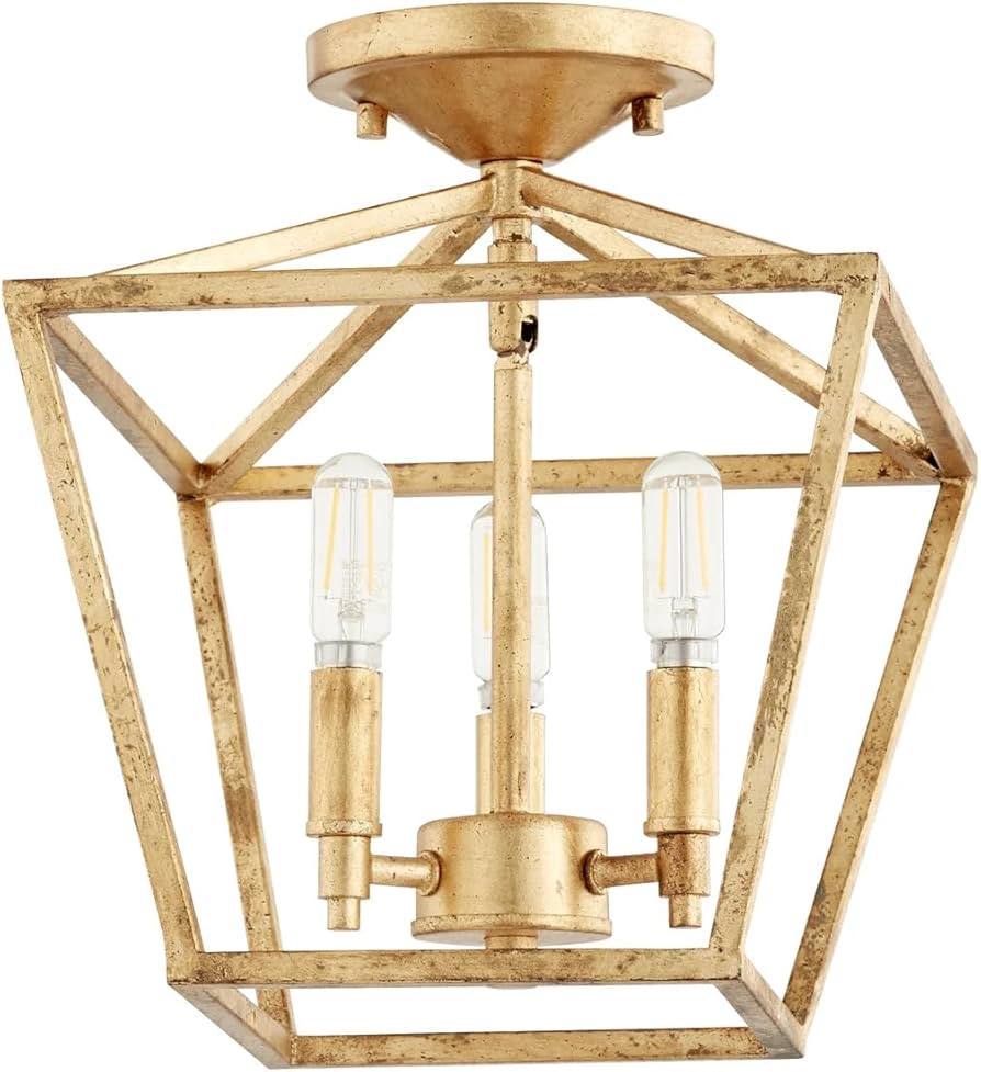 Quorum 304-10-74 Transitional Three Light Dual Mount from Gabriel collection in Gold, Champ, Gld ... | Amazon (US)