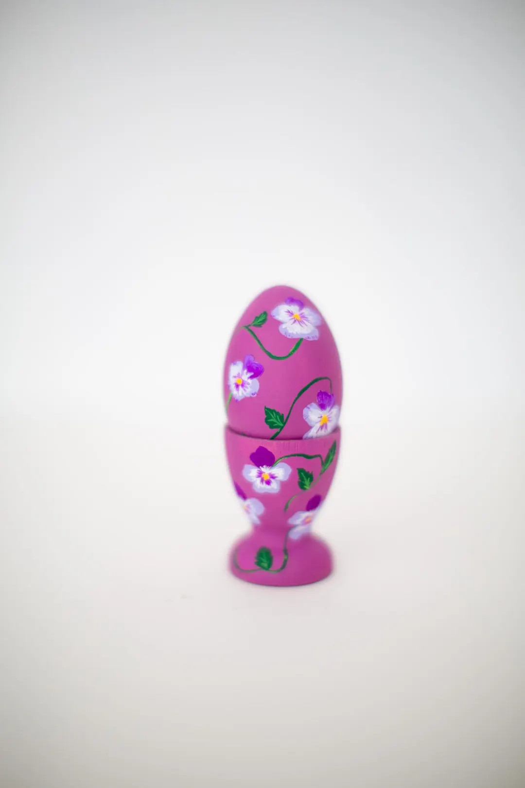 Heirloom Wooden Easter Eggs - Purple Pansies - Hand Painted -  2.5" Small Size + Egg Cup | Etsy (US)