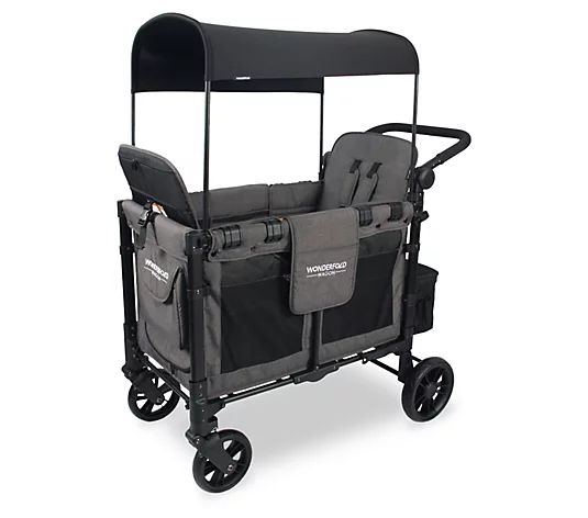 WonderFold Wagon W2 Elite Double Stroller w/Raised Seats - QVC.com | QVC