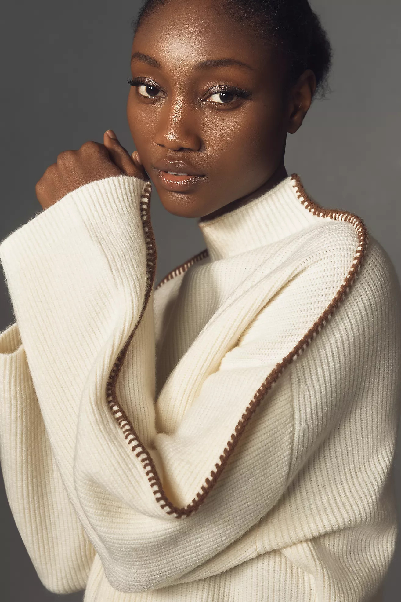 By Anthropologie Mock-Neck Whipstitch Sweater | Anthropologie (US)