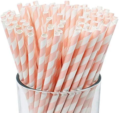 Just Artifacts 100pcs Premium Paper Straws (Light Pink) | Amazon (US)