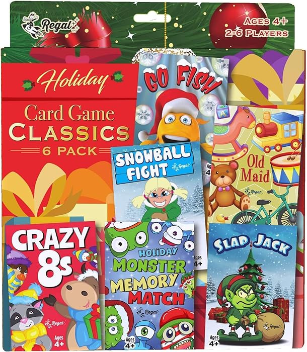Regal Games Card Games for Kids - Go Fish, Crazy 8's, Old Maid, Slap Jack, Monster Memory Match, ... | Amazon (US)