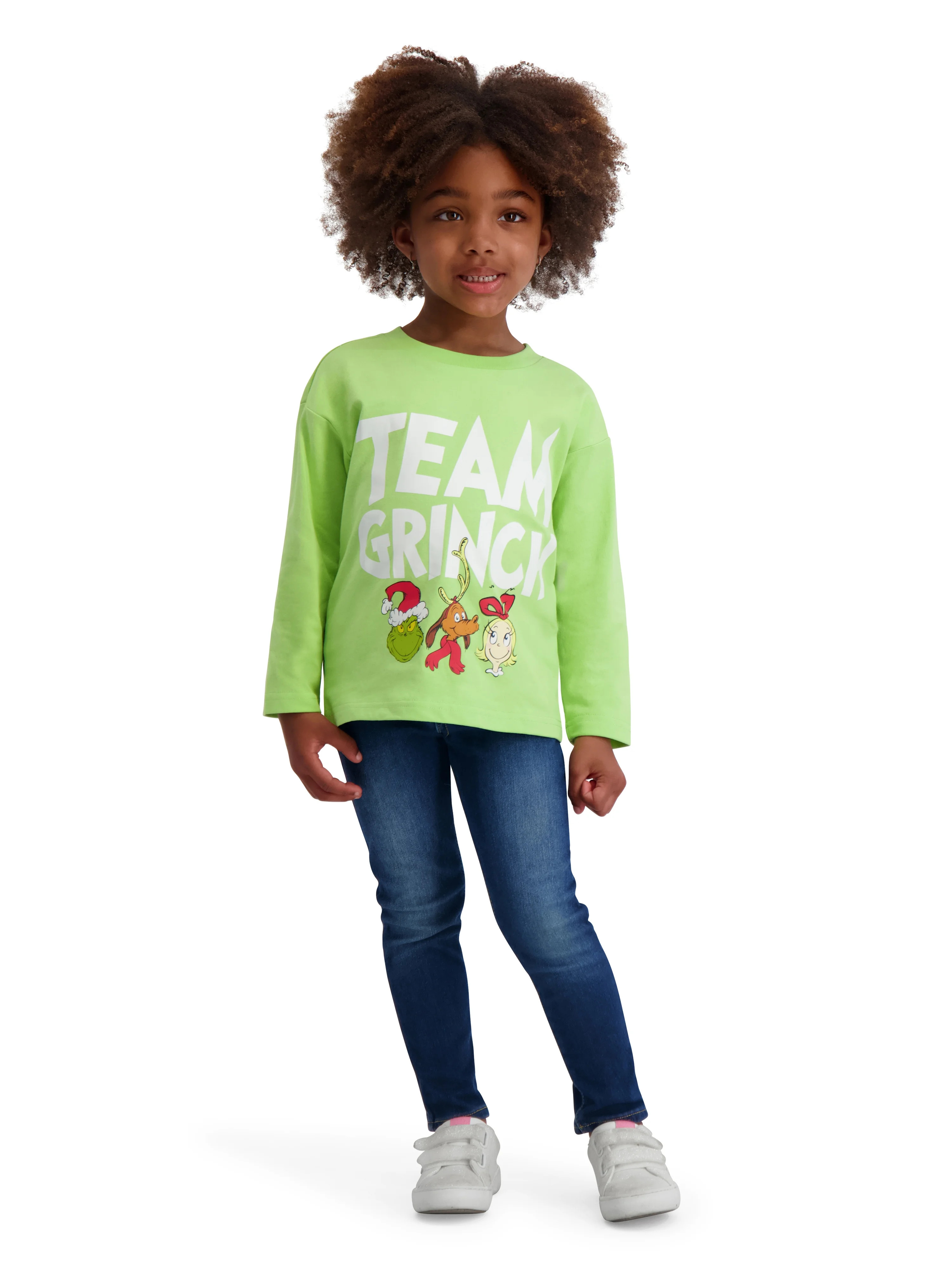 Dr. Seuss The Grinch Toddler TEAM GRINCH Long Sleeve Tee Shirt, Sizes 12M-5T | Walmart (US)