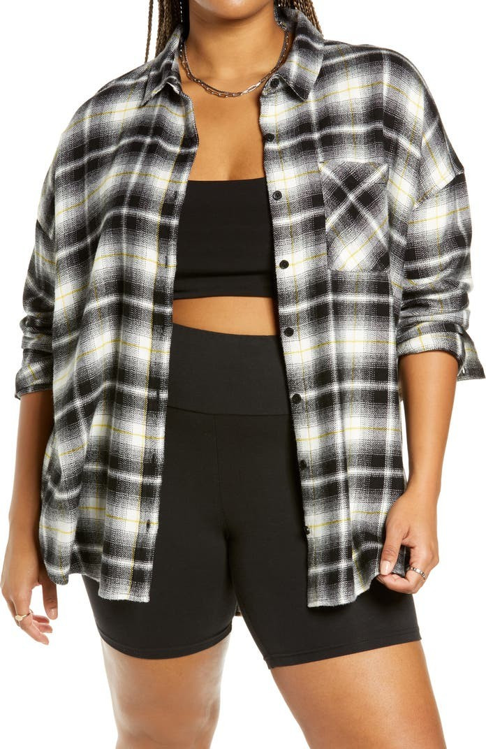 Boyfriend Plaid Flannel Button-Up Shirt | Nordstrom