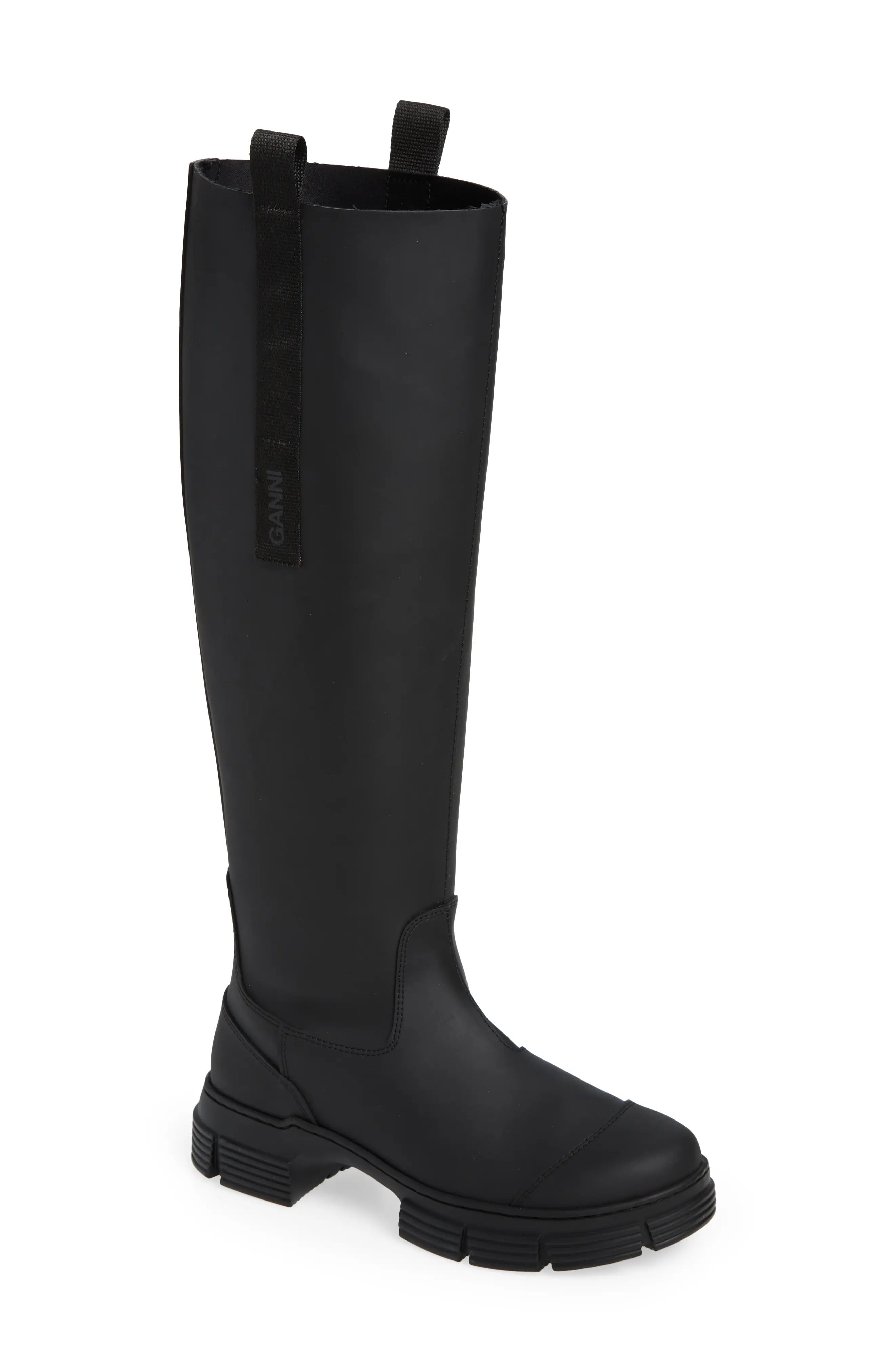 Women's Ganni Recycled Rubber Country Boot, Size 5US - Black | Nordstrom